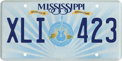 MS license plate XLI423