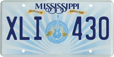 MS license plate XLI430