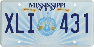 MS license plate XLI431