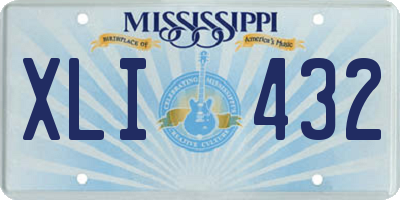 MS license plate XLI432