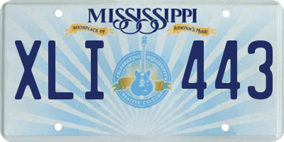 MS license plate XLI443