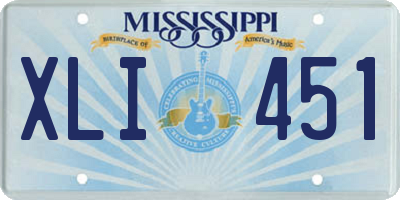 MS license plate XLI451