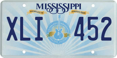 MS license plate XLI452
