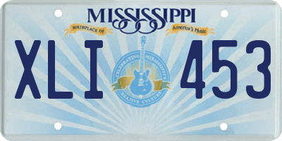 MS license plate XLI453