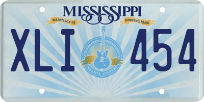 MS license plate XLI454