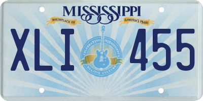 MS license plate XLI455