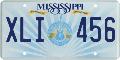 MS license plate XLI456