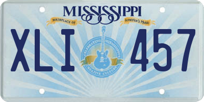 MS license plate XLI457