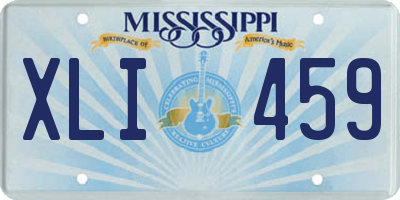 MS license plate XLI459