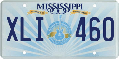 MS license plate XLI460