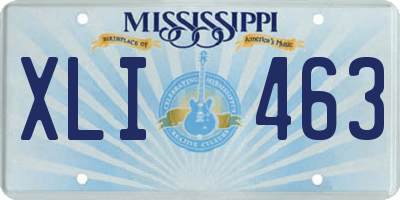 MS license plate XLI463