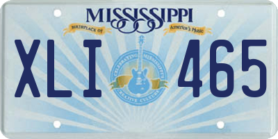 MS license plate XLI465