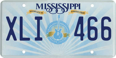 MS license plate XLI466
