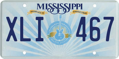 MS license plate XLI467