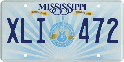 MS license plate XLI472
