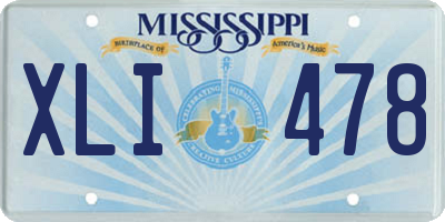 MS license plate XLI478