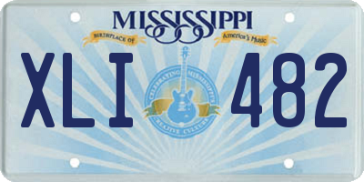 MS license plate XLI482