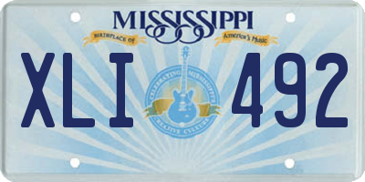 MS license plate XLI492