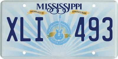 MS license plate XLI493