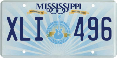 MS license plate XLI496