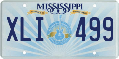 MS license plate XLI499