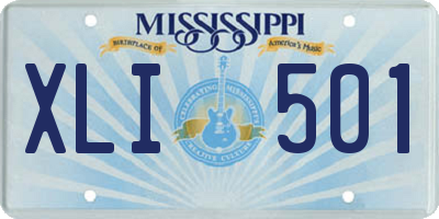 MS license plate XLI501