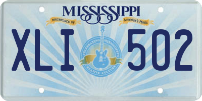 MS license plate XLI502