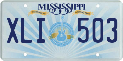 MS license plate XLI503