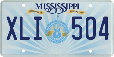 MS license plate XLI504
