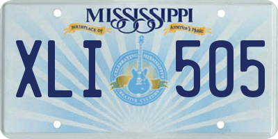 MS license plate XLI505