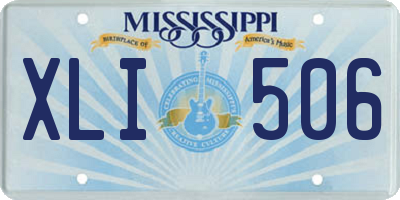 MS license plate XLI506