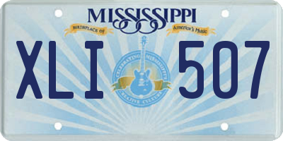 MS license plate XLI507