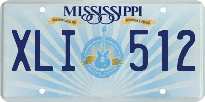 MS license plate XLI512