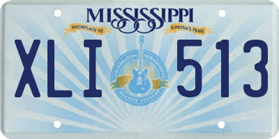 MS license plate XLI513