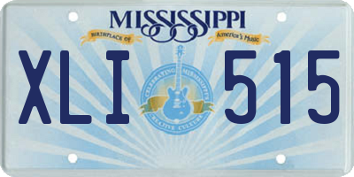 MS license plate XLI515