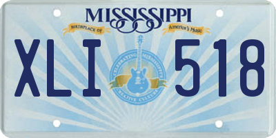 MS license plate XLI518