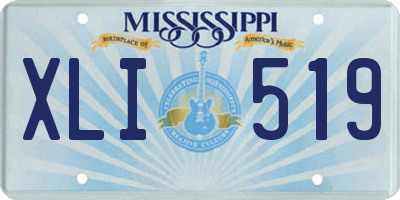 MS license plate XLI519