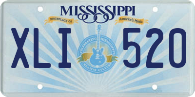 MS license plate XLI520