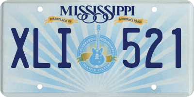MS license plate XLI521