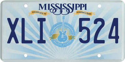 MS license plate XLI524