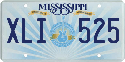 MS license plate XLI525