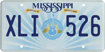 MS license plate XLI526