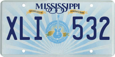 MS license plate XLI532