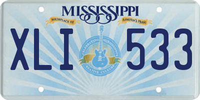 MS license plate XLI533