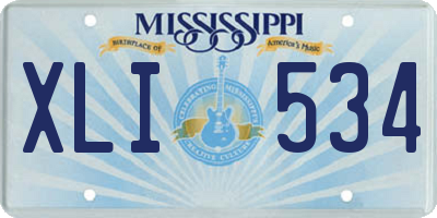 MS license plate XLI534