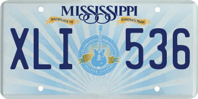 MS license plate XLI536