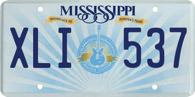 MS license plate XLI537