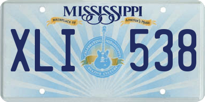 MS license plate XLI538