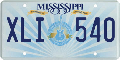MS license plate XLI540