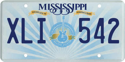 MS license plate XLI542